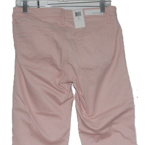 New Women Calvin Klein Ankle Skinny Pink Jeans Size 8 - Picture 5 of 7